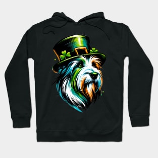 Bearded Collie in Leprechaun Hat for Saint Patrick's Day Hoodie